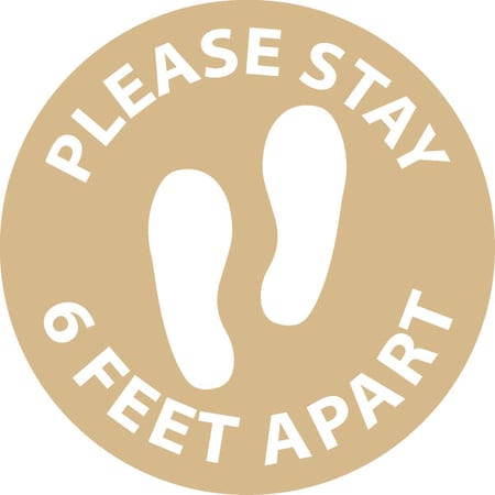 Please Stay 6 Feet Apart, Tan, 15, 8374T